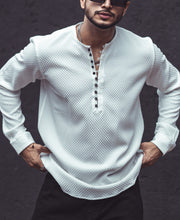 White Textured Kurta Style Shirt