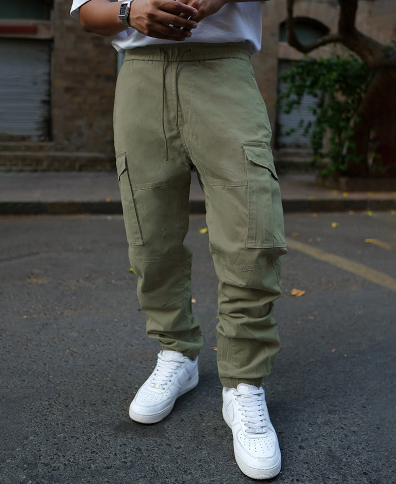 Green Side Pocket Regular Fit Side Pocket Cargo Pant
