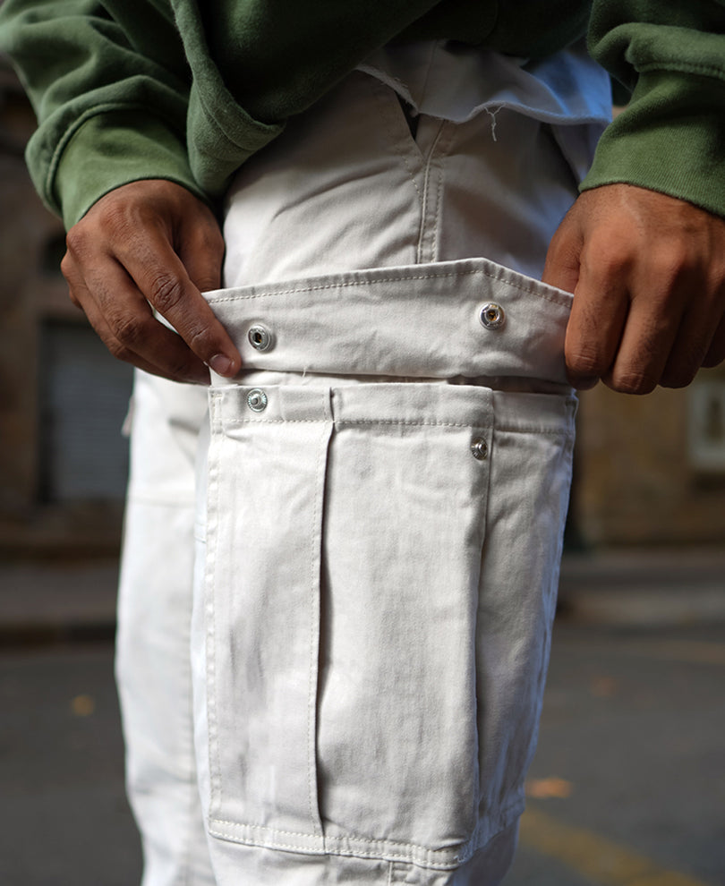 Cream Regular Fit Cargo Pant