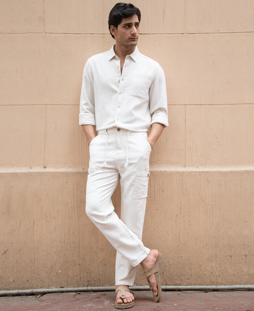 Beige Linen Structured Co-Ord Set