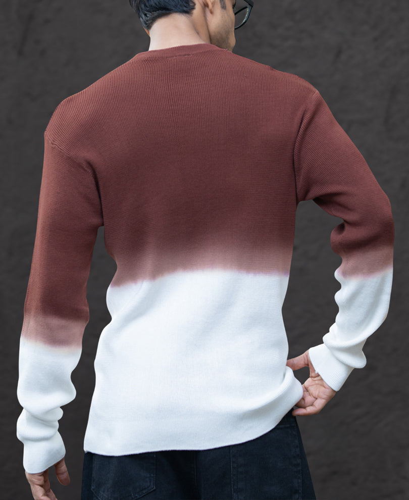 Rust Ombre Knit T-Shirt.
