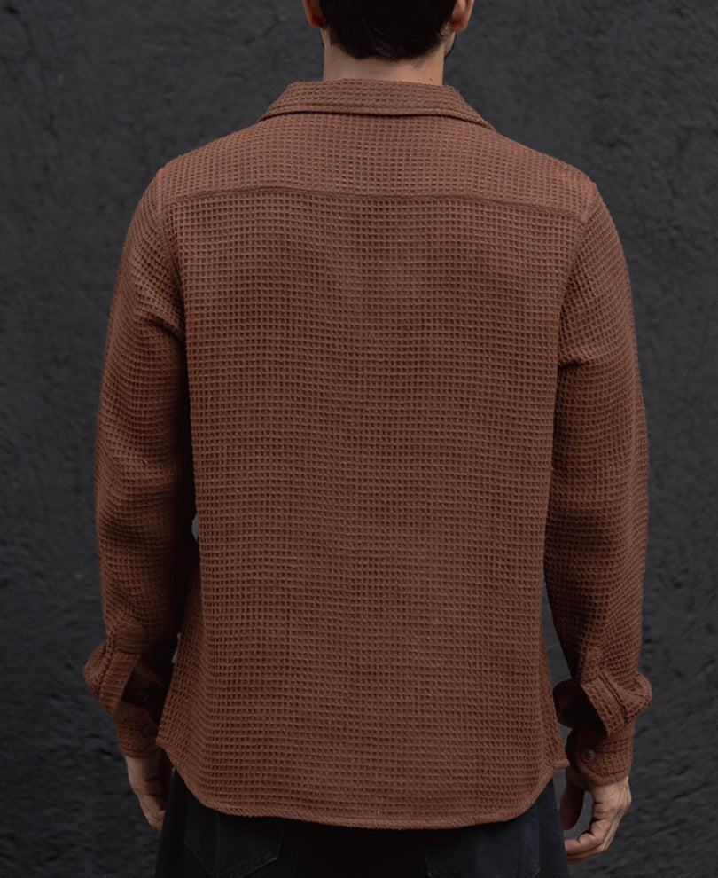 Brown Regular Fit Full Sleeves Shirt