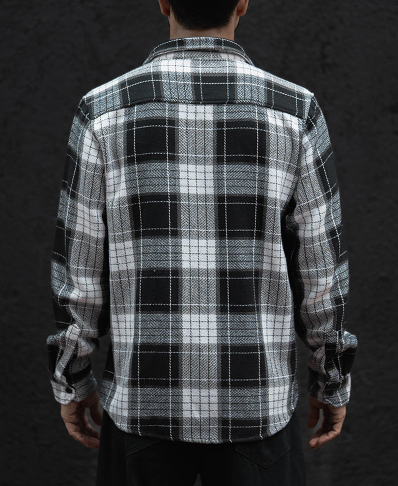 Black And White Checks Regular Fit Full Sleeves Shirt