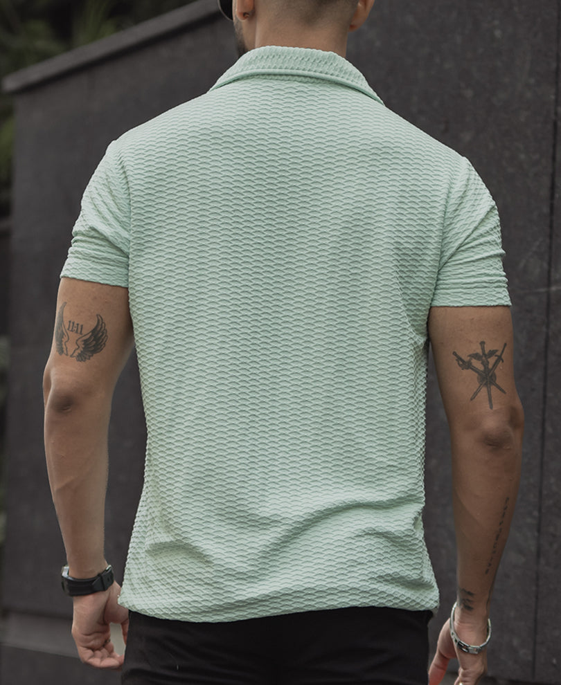 Mint Green Regular Fit Half Sleeves Tshirt
