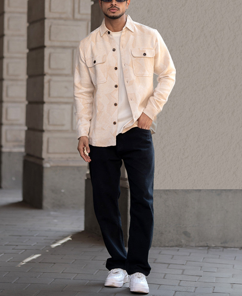 Off-White Double Pockets Regular Fit Full Sleeves Shirt