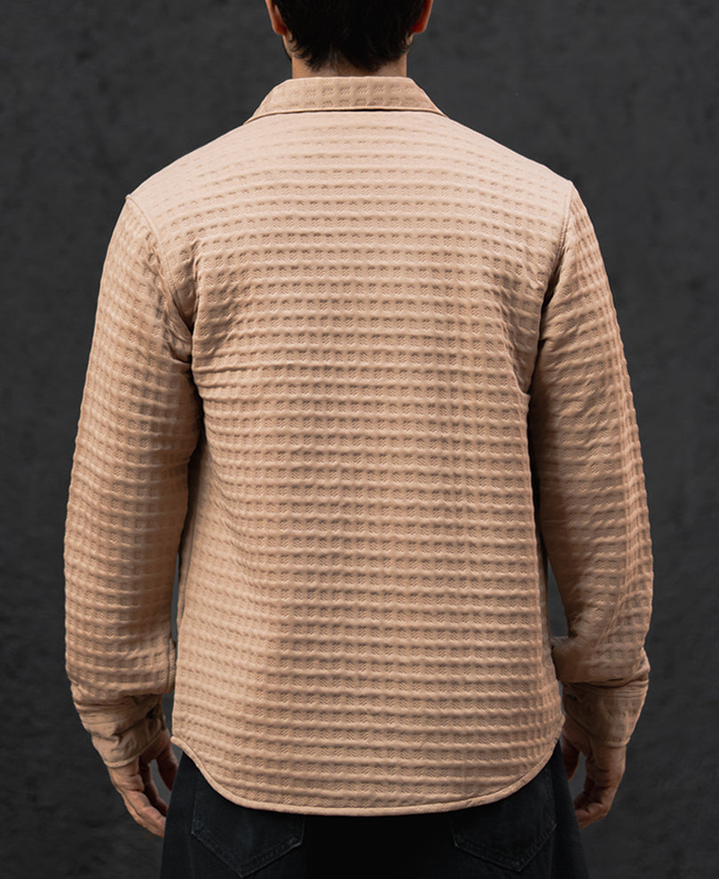 Dark Beige Regular Fit Full Sleeves Shirt