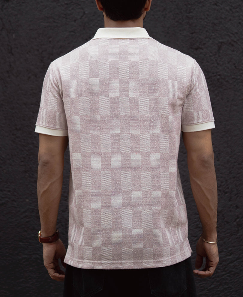 Light Pink Regular Fit Half Sleeves T-Shirt