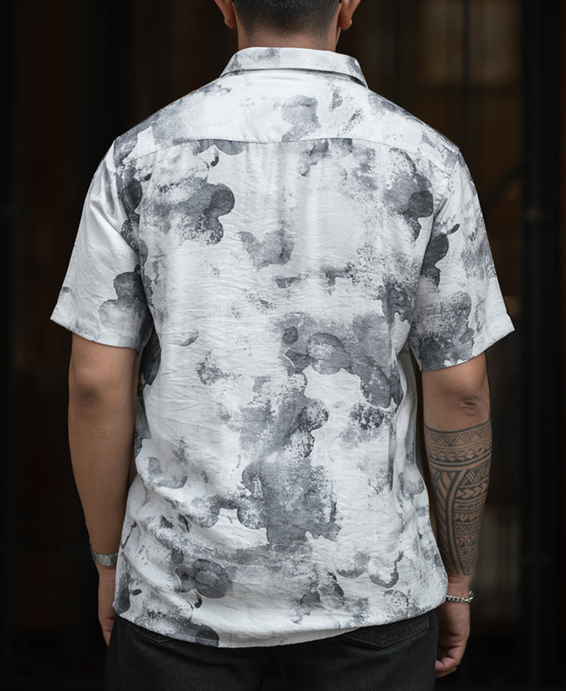 Grey Regular Fit Half Sleeves Shirt