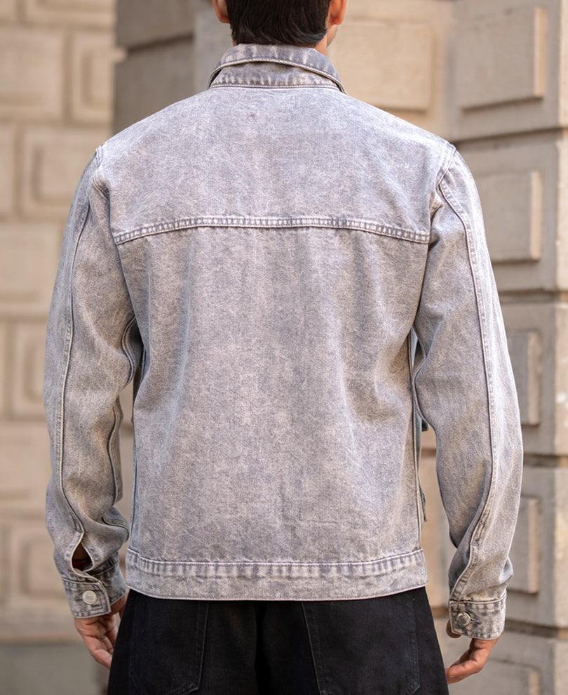 Grey Utility Denim Jacket