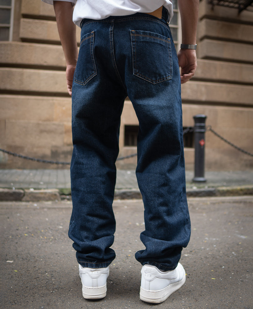 Dark Blue Baggy Fit Denim Jeans