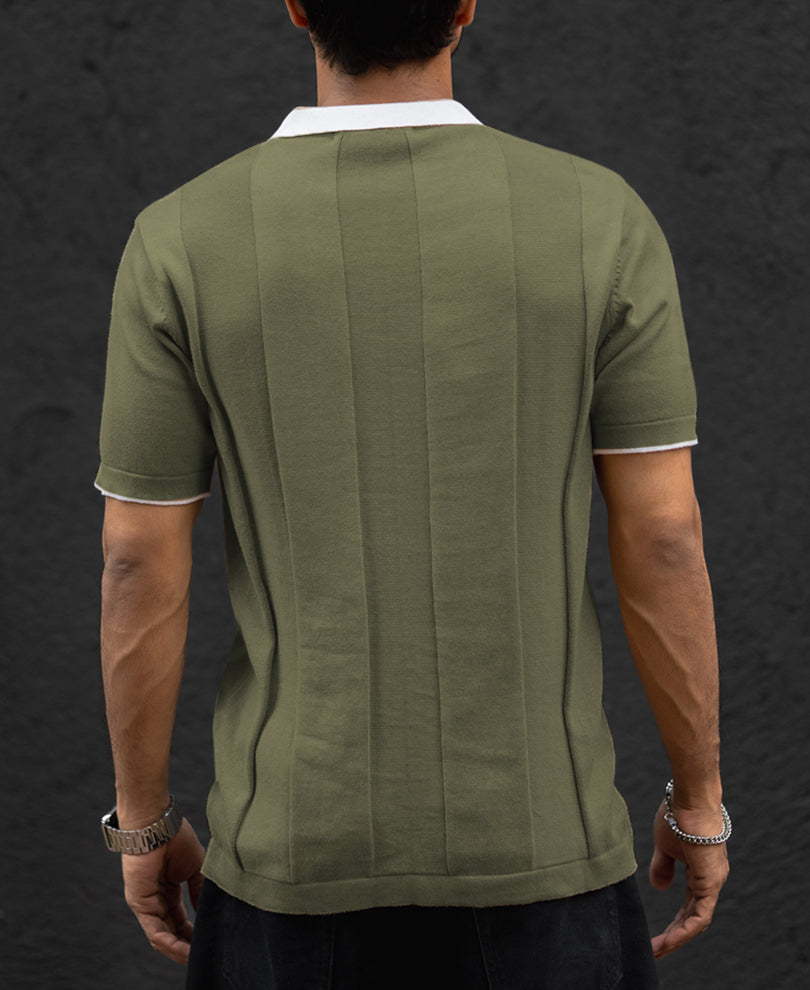 Green Regular Fit Half Sleeves T-Shirt