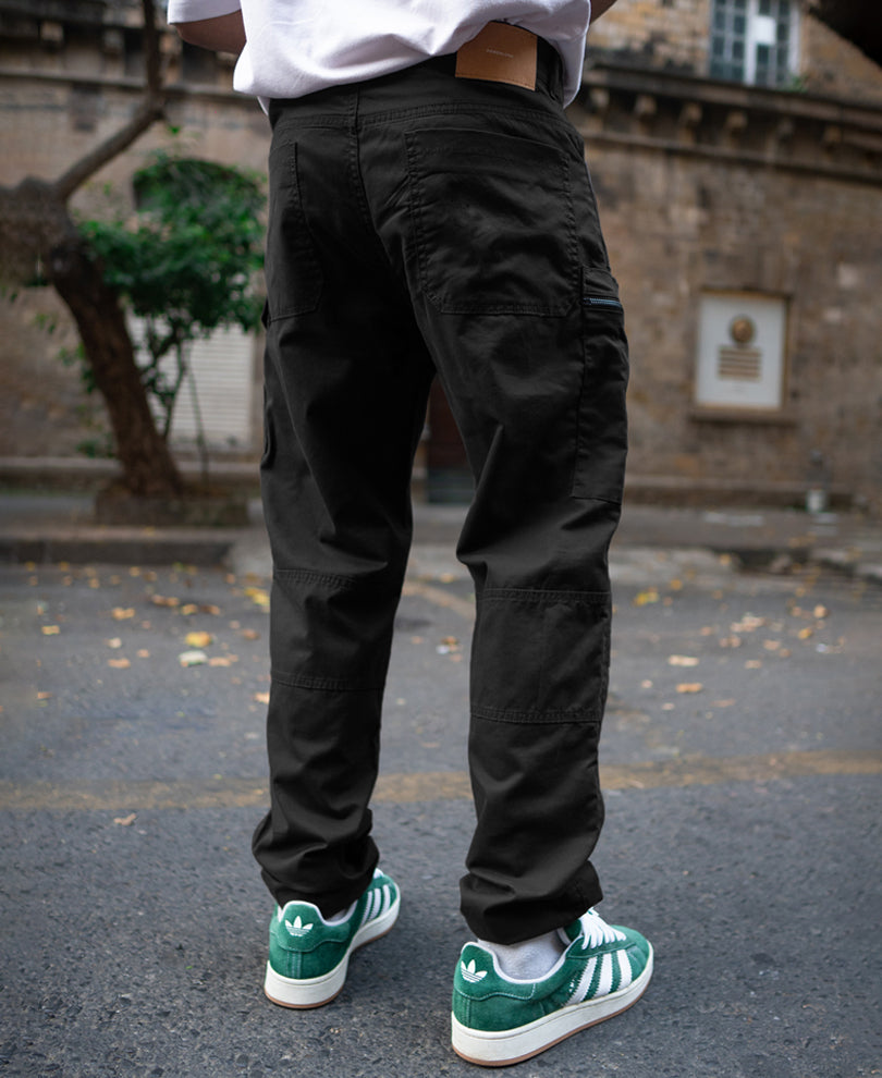 Black Cotton Cargo Pant