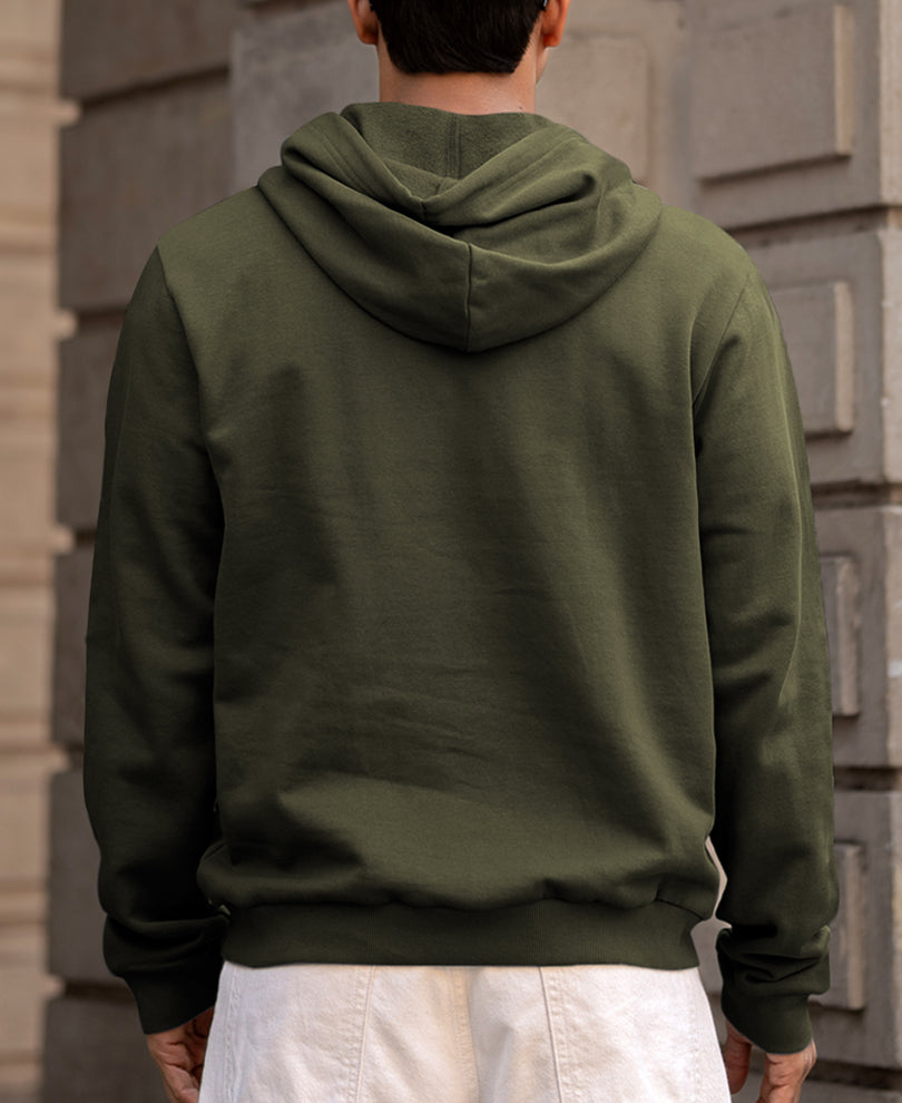 Olive Regular Fit Hoodie Style Sweatshirt