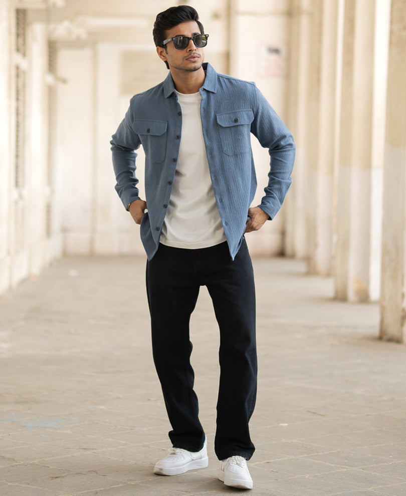 Blue Flannel Overshirt