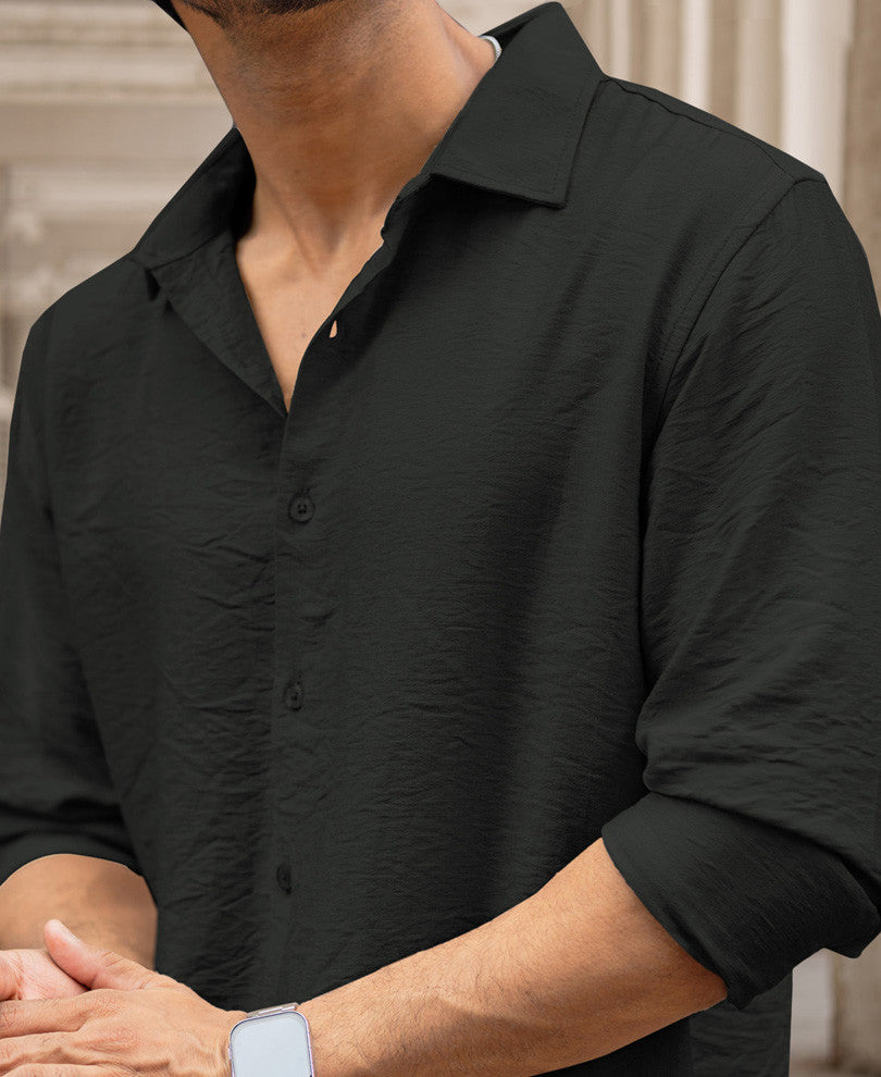 Dark Green Full Sleeves Regular Fit Shirt