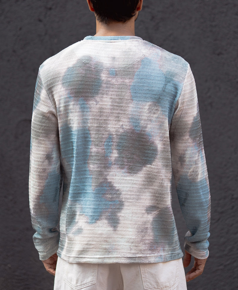 Multicolour Tie Dye Print Regular Fit Full Sleeves T-Shirt