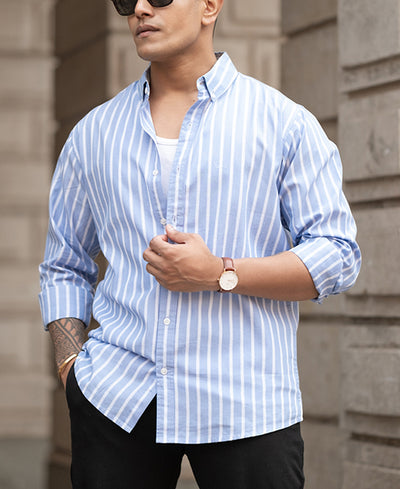 Blue Lightweight Striped Shirt