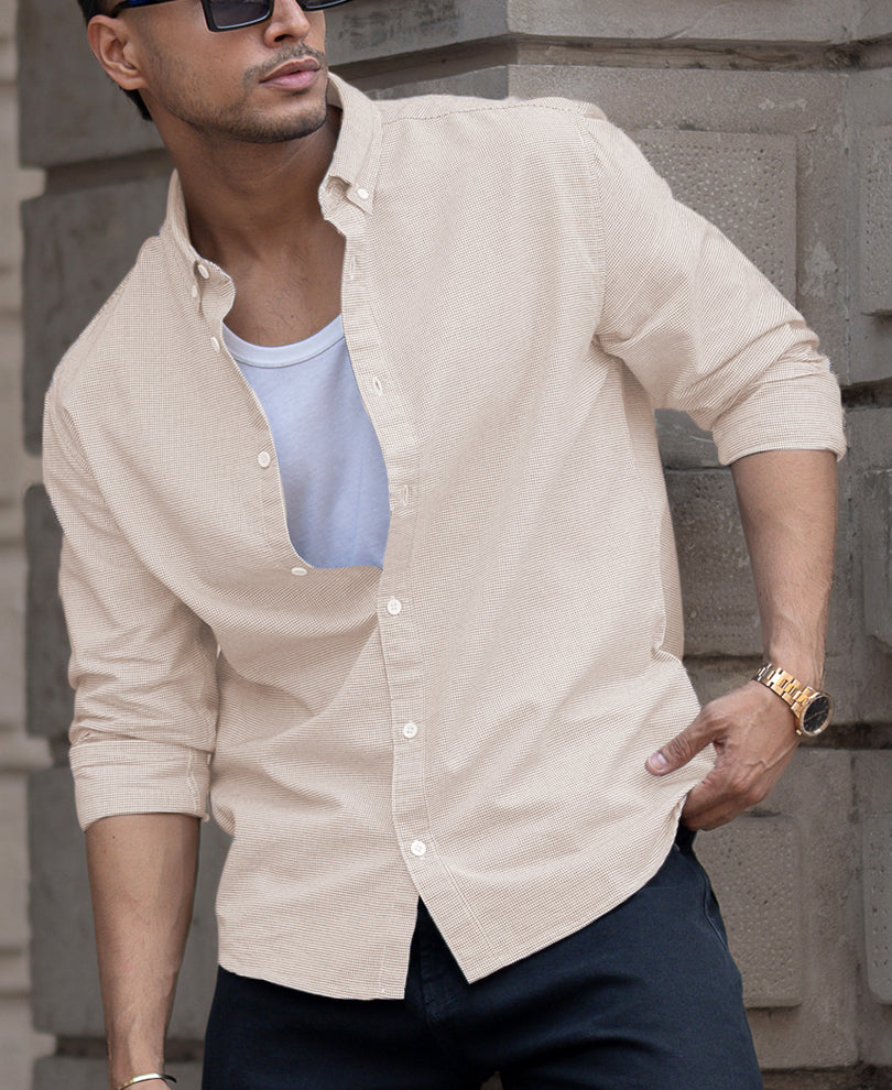 Yellow Micro Checks Shirt