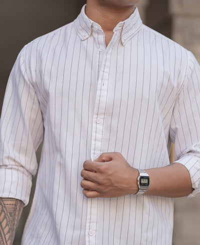 White Blue Striped Shirt