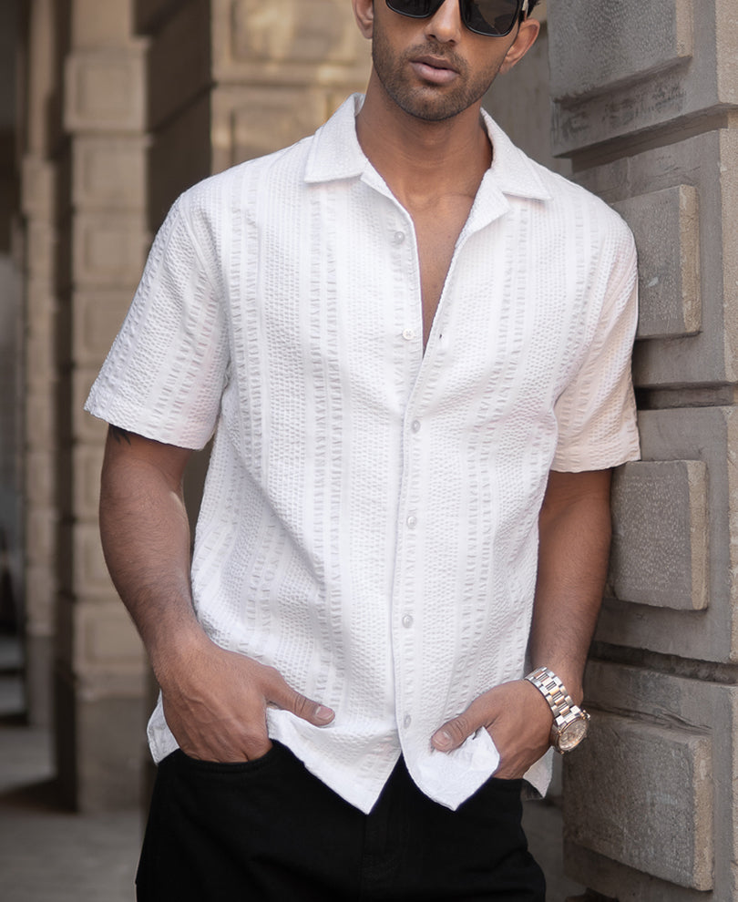 White Seersucker Shirt