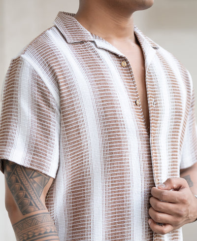 Brown Broad Stripe Shirt