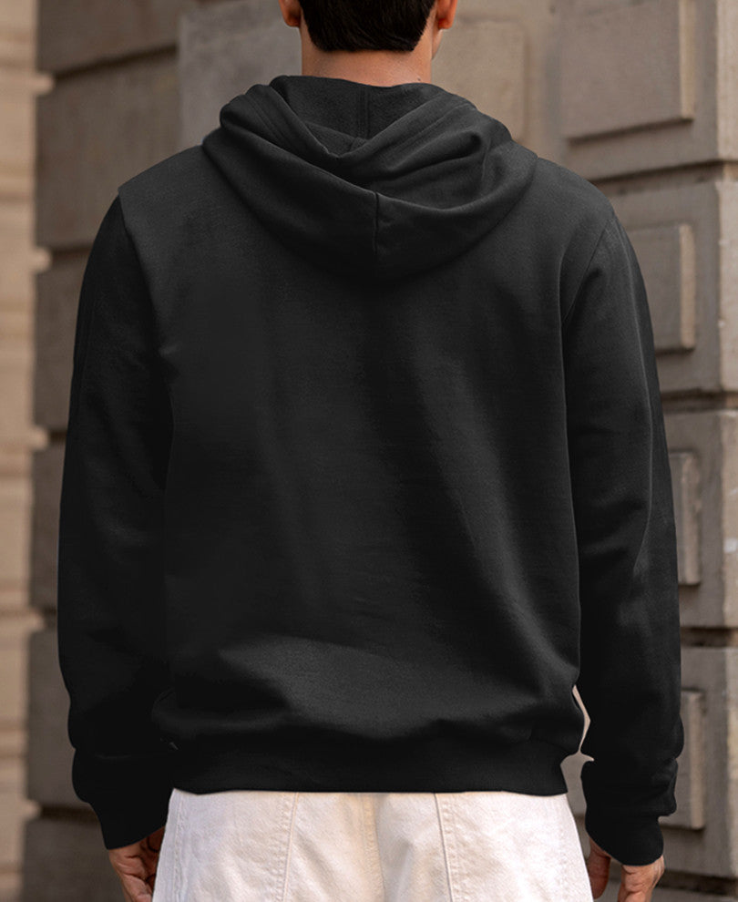 Black Regular Fit Hoodie Style Sweatshirt