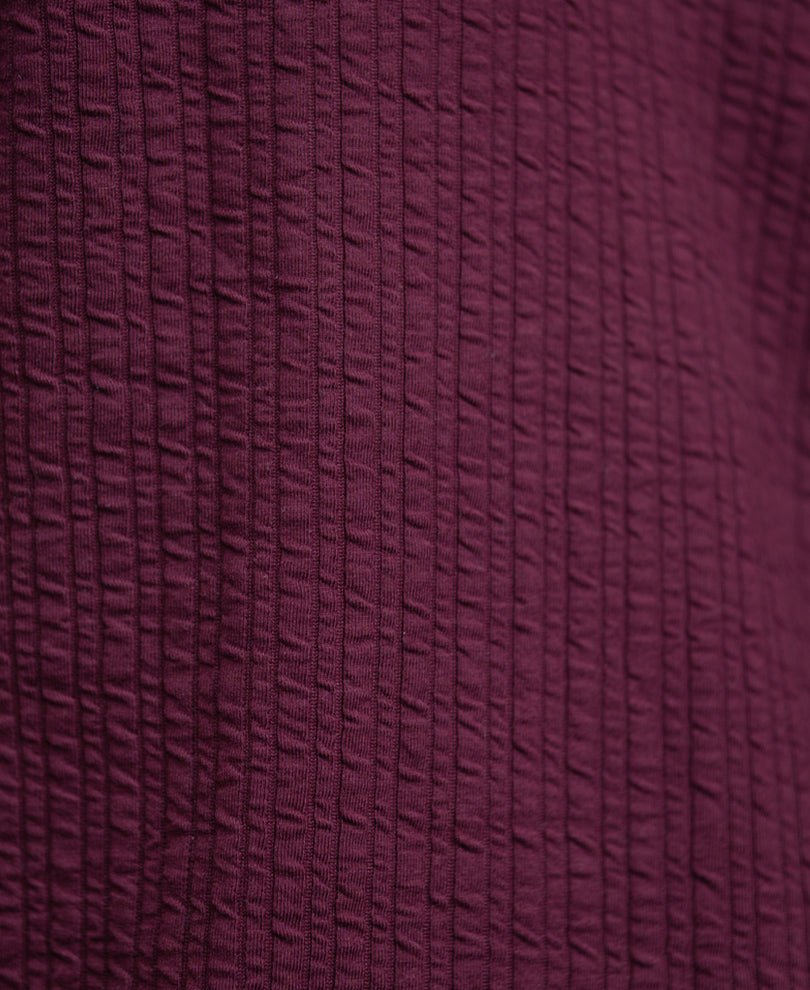 Wine Structured Stripe T-Shirt