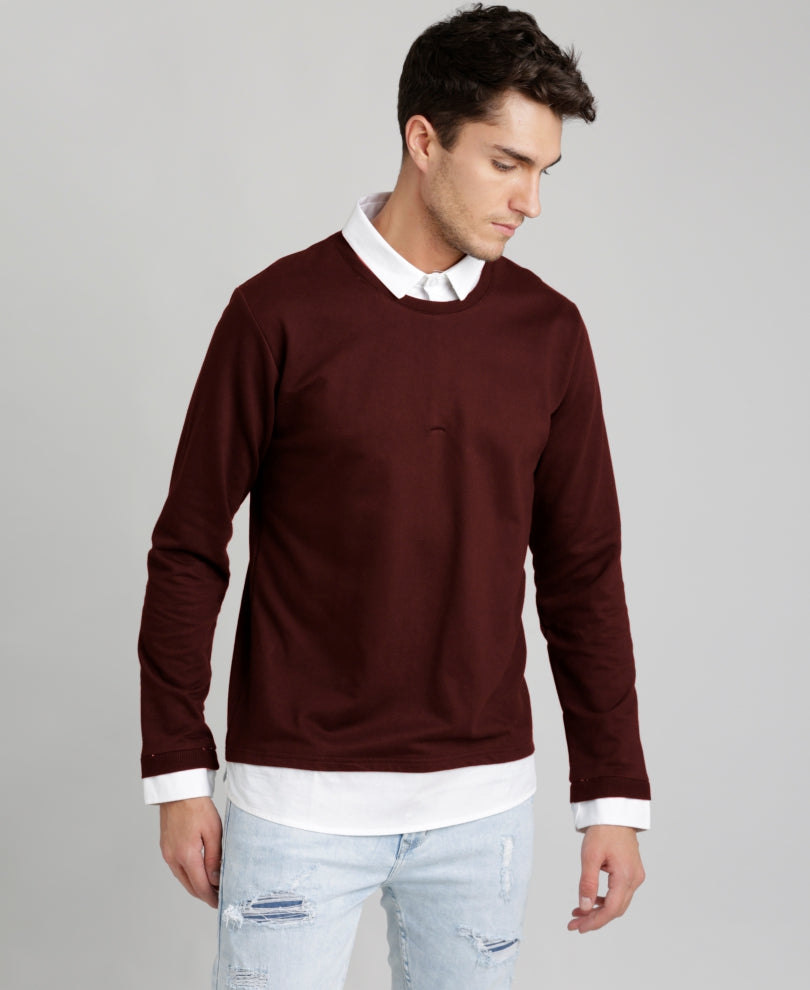 Maroon Mix Printed Half Sleeves Shirt