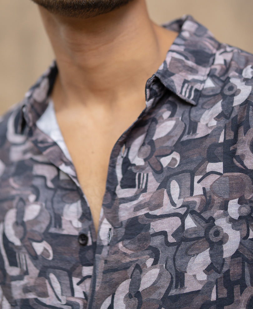 Multi Colour Regular Fit Full Sleeves Printed Shirt.