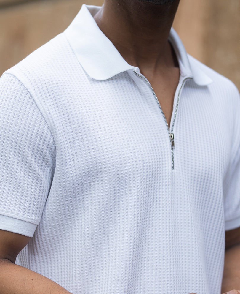 Off-White Waffle Regular Fit Half Sleeves T-Shirt