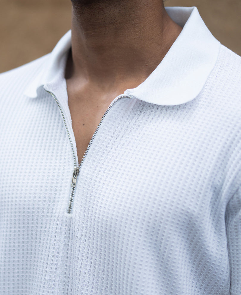 Off-White Waffle Regular Fit Half Sleeves T-Shirt