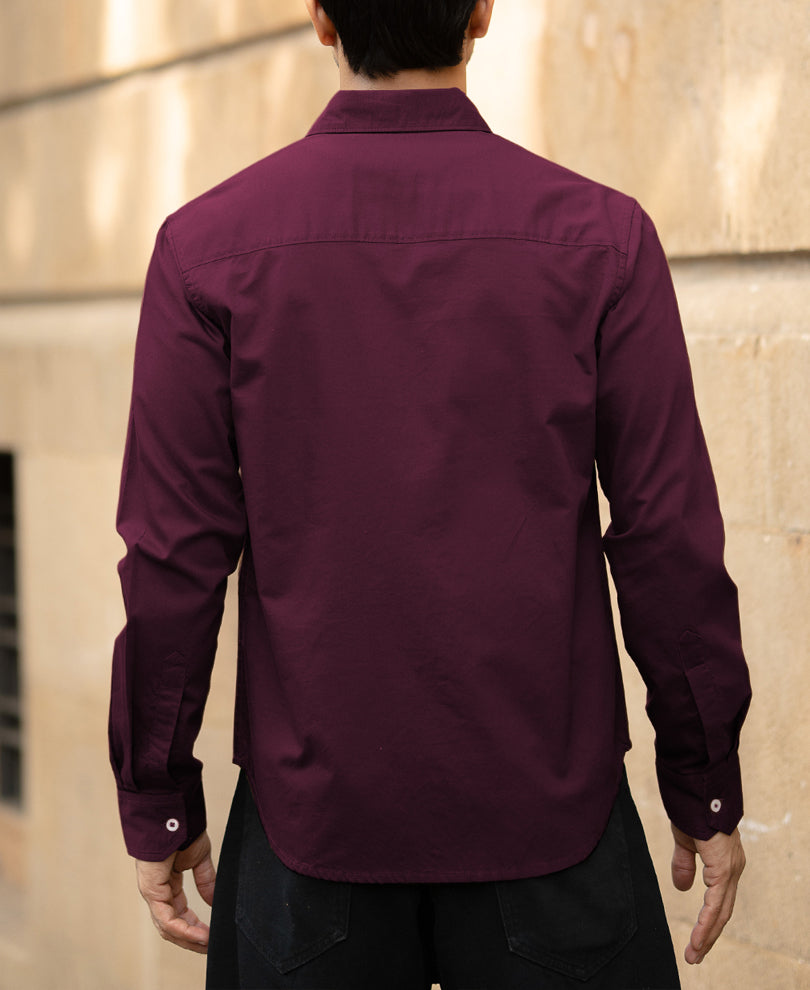 Wine Oxford Shirt