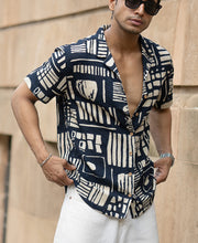 Navy Abstract Print Shirt