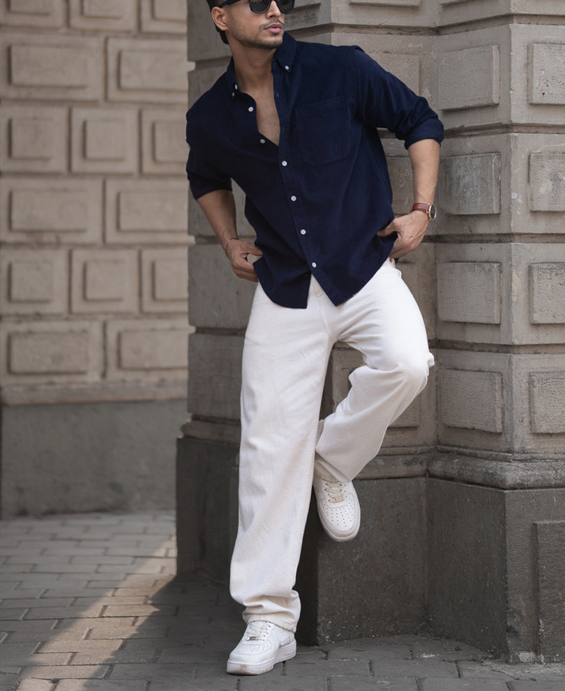 Navy Corduroy Shirt.