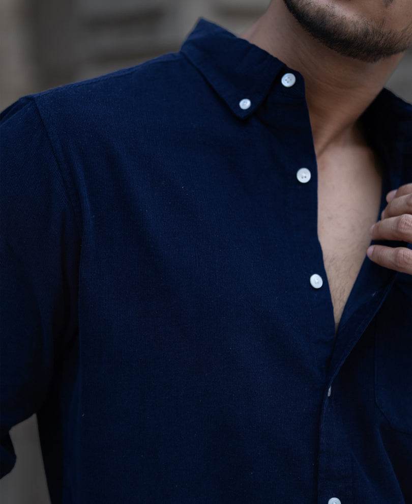 Navy Corduroy Shirt.