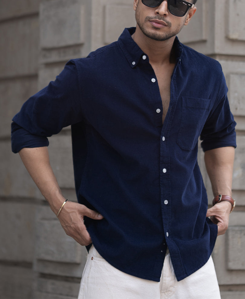 Navy Corduroy Shirt.