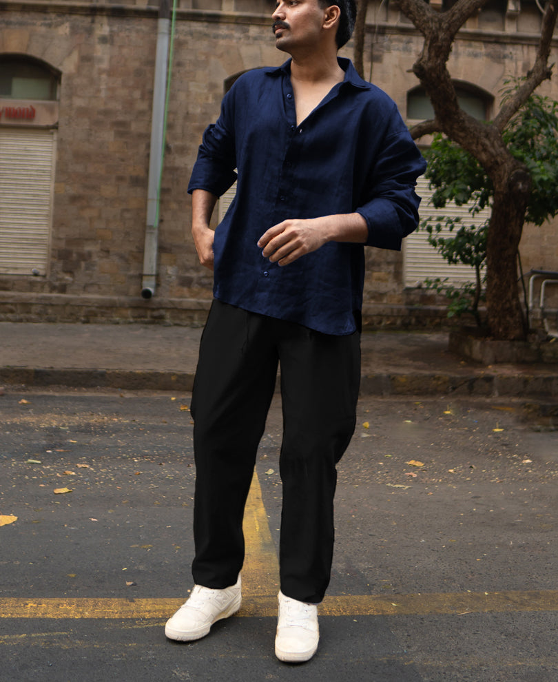 Black Cotton Trousers