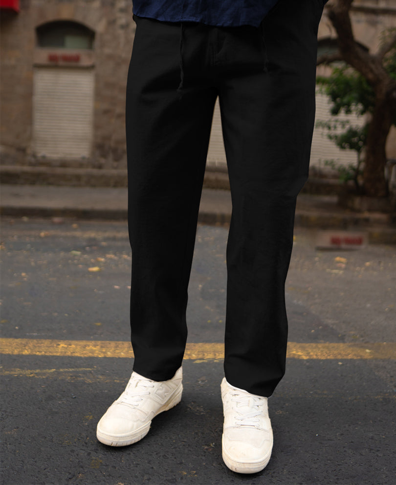 Black Cotton Trousers