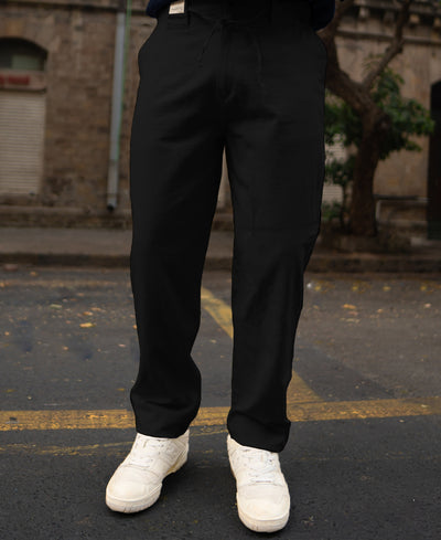 Black Cotton Trousers