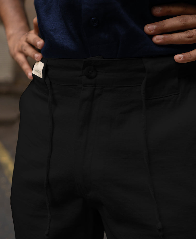 Black Cotton Trousers