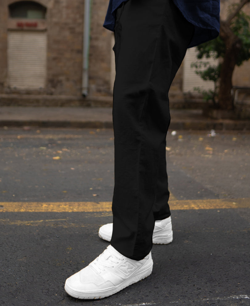 Black Cotton Trousers