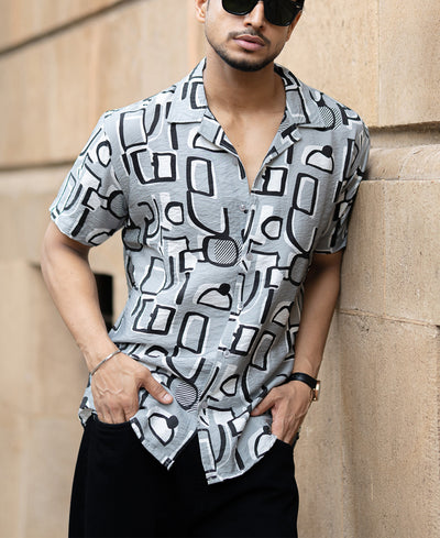 Grey Abstract Light Weight Shirt