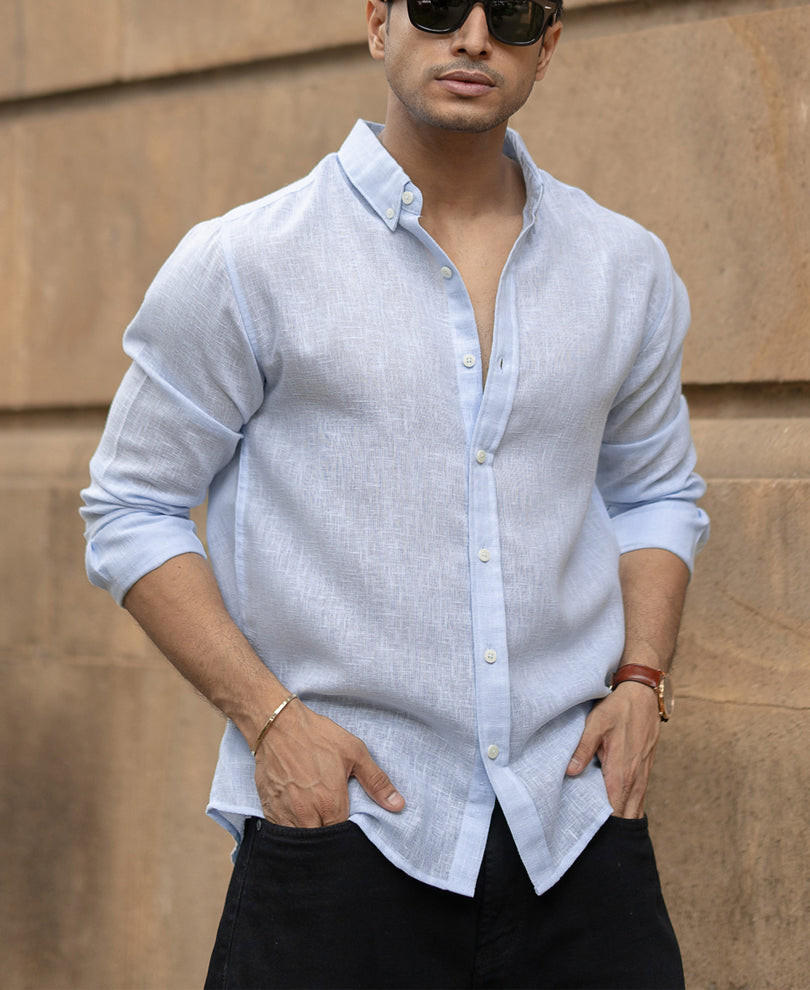 Sky Blue Linen Shirt