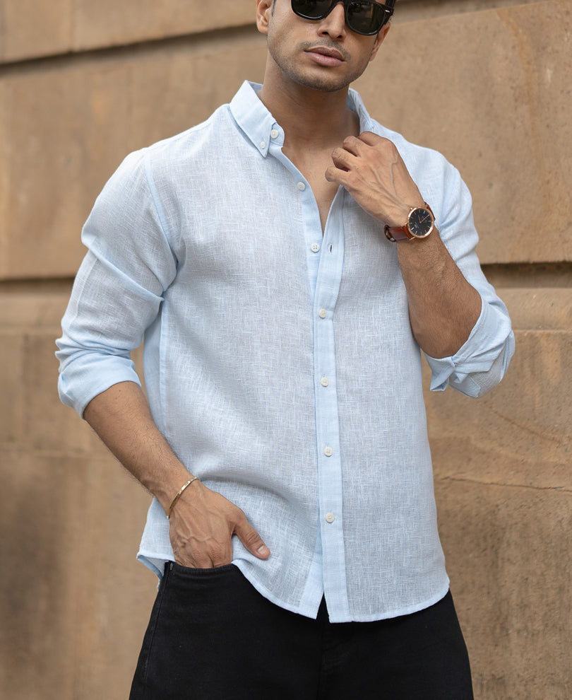 Sky Blue Linen Shirt