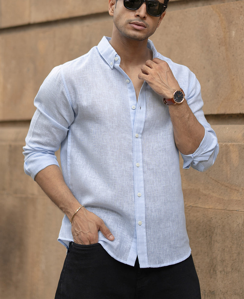 Sky Blue Linen Shirt