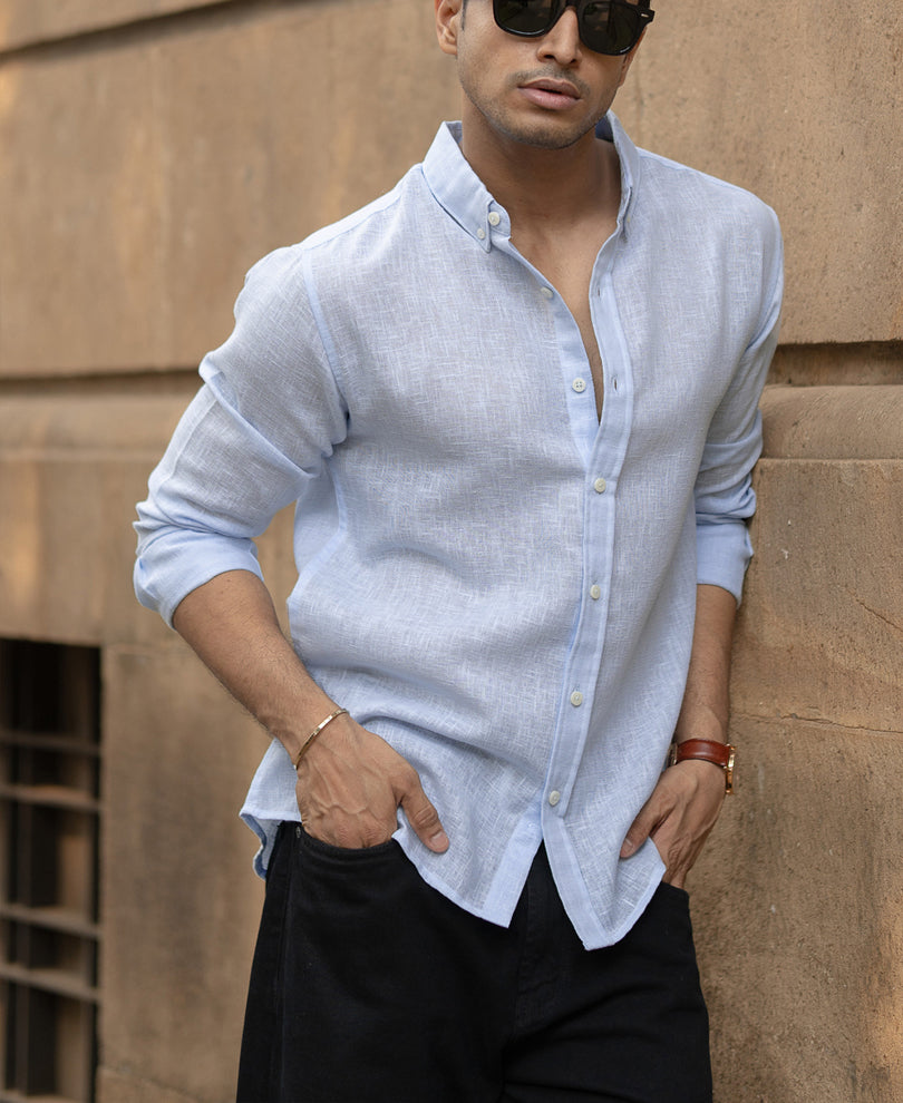 Sky Blue Linen Shirt