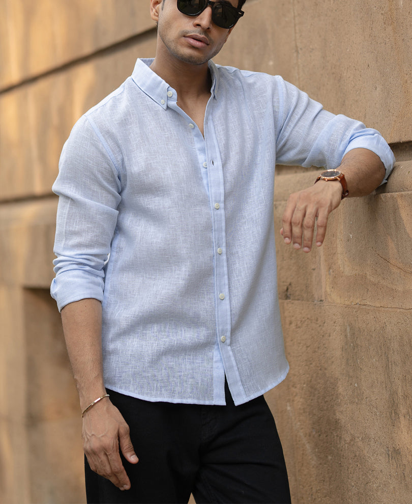 Sky Blue Linen Shirt