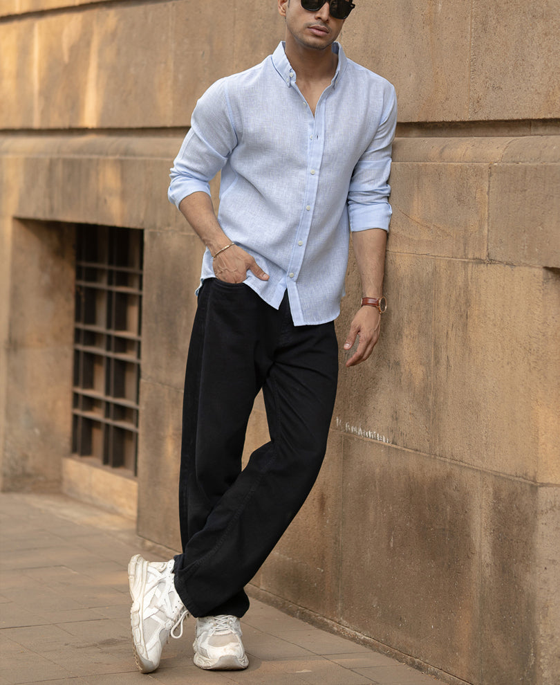 Sky Blue Linen Shirt