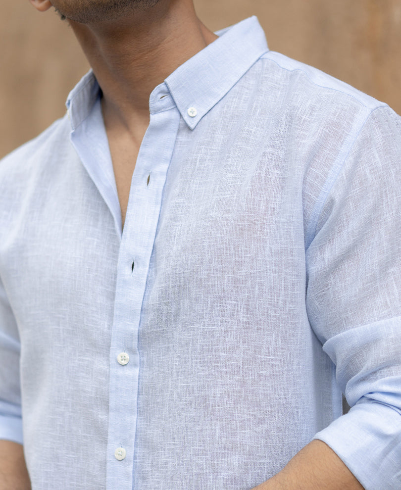 Sky Blue Linen Shirt