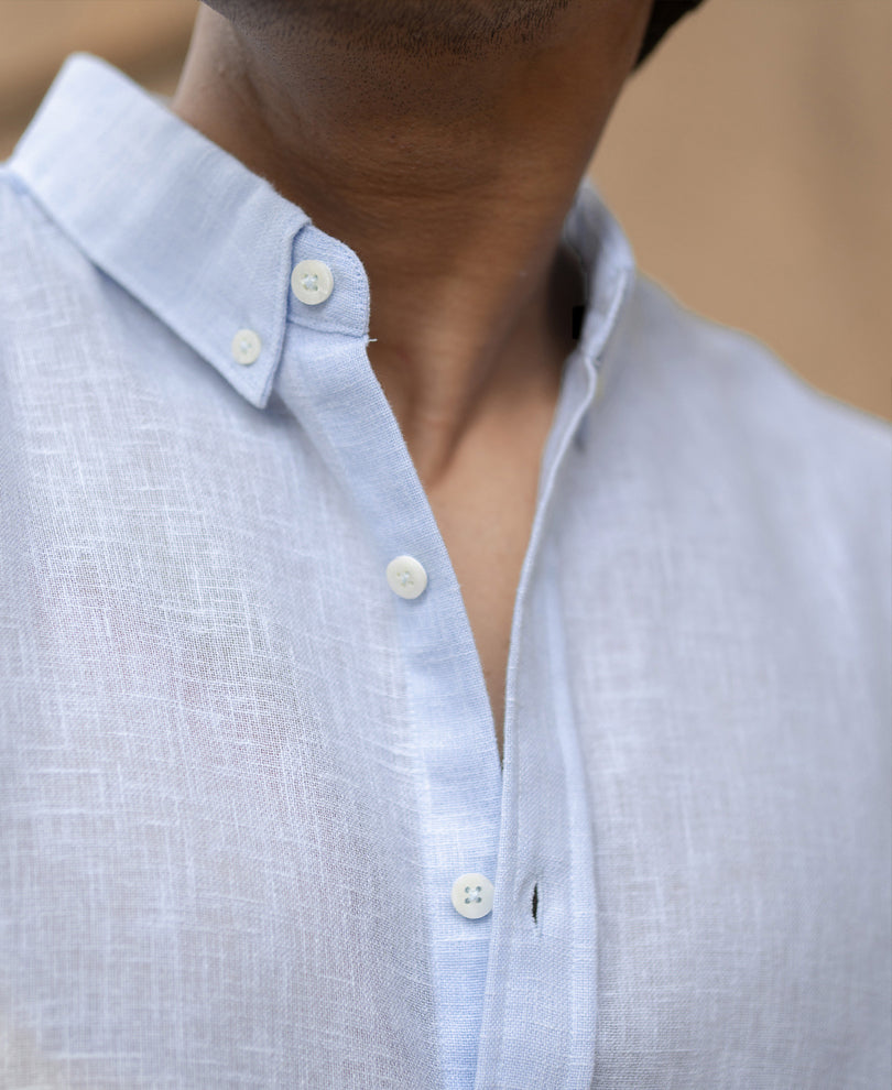 Sky Blue Linen Shirt